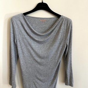 Joe Fresh Grey Drape Neckline TShirt (XS)